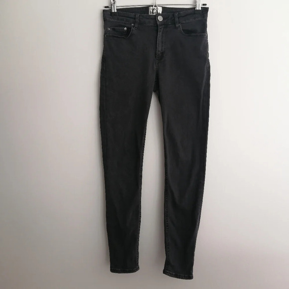 Acne Studios Skin 5 Skinny Jeans in "Used Black" Ankle Crop 26 (2) - Picture 3 of 16